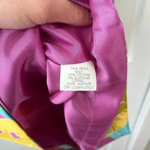 DAVID MEISTER tropical print sleeveless sheath dress vacationcore size 6 - Picture 8 of 9